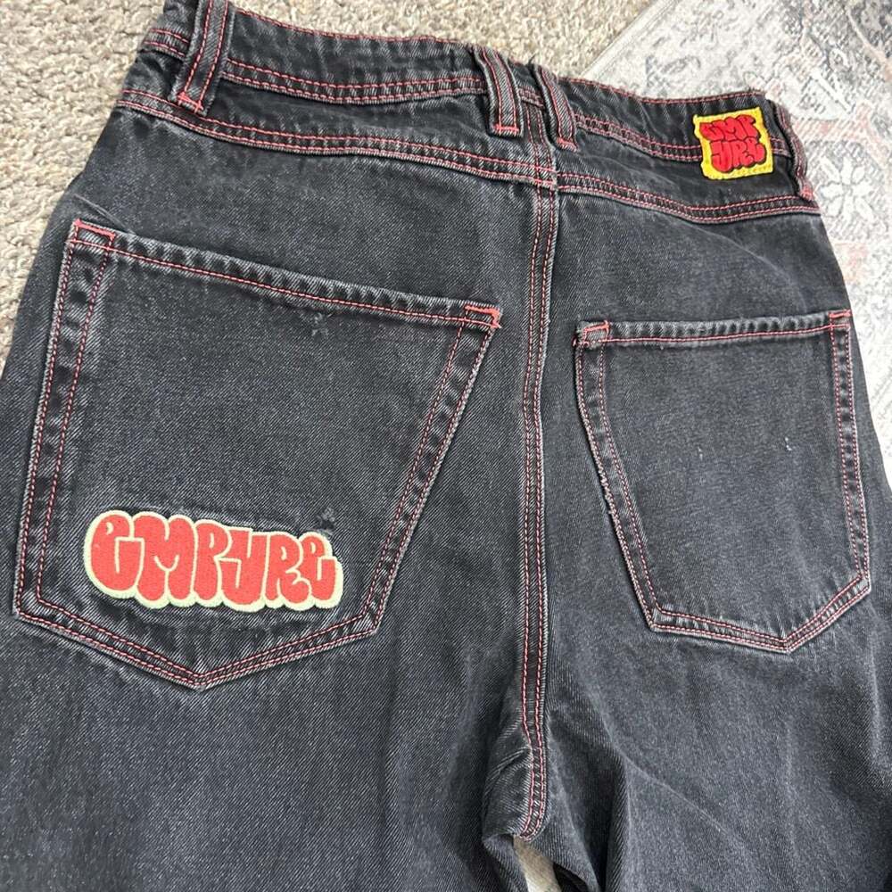 Empyre Contrast Stitching Black Skate Jeans Size 28